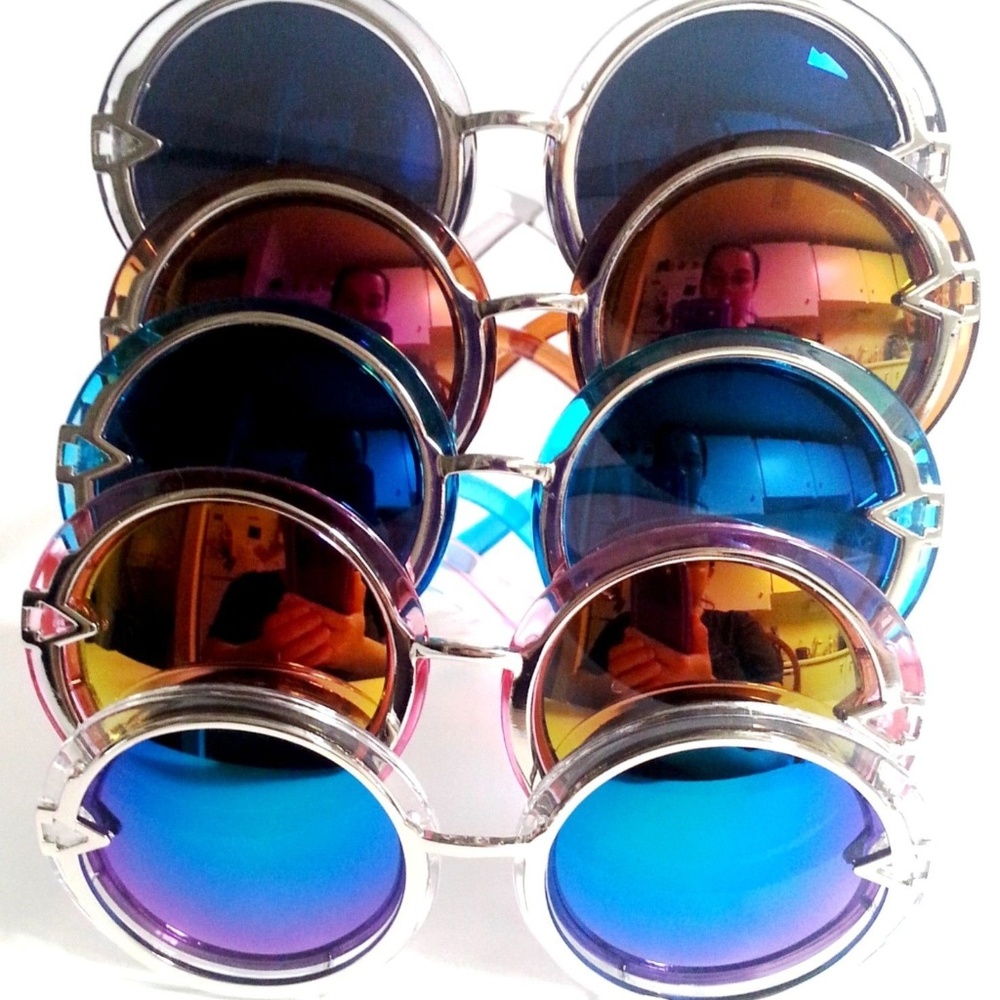 Large Round Double Ring Frame Multicolor Lenses